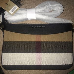 Burberry Peyton Canvas & Leather Cross Body Purse